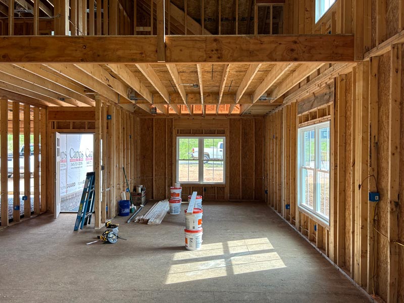Paint Cans In Construction House