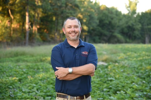 Jay Smith in a field