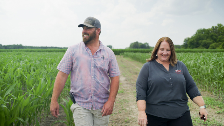 Gloria with Cody Combs on his farm in NC