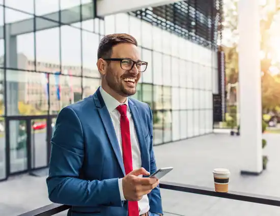 Business Man With Glasses Smiling