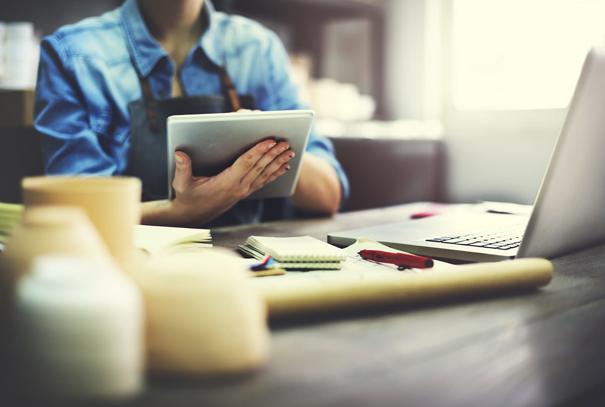 Woman Looking At Ipad