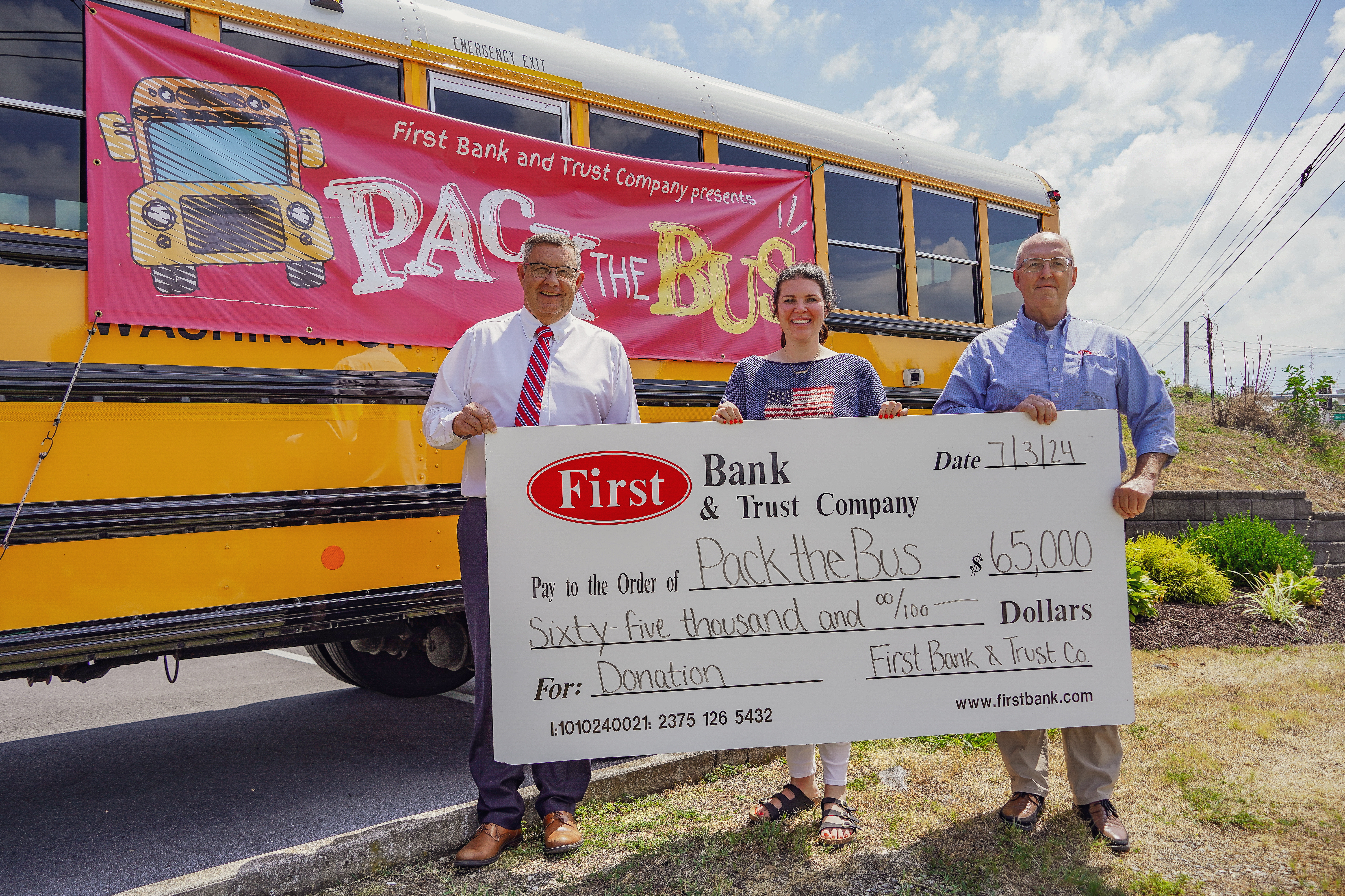Pack The Bus Bank Donation